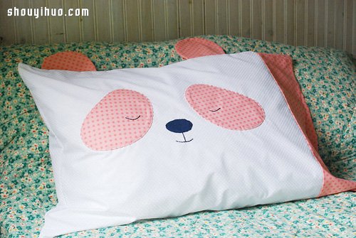 [ 布艺手工 ] 超萌熊猫枕头diy 熊猫脸枕头套手工制作—- 女人手工