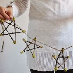 树枝枝条变废为宝diy手工制作五角星挂饰
