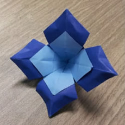 双色四叶花的折法图解 手工折纸四叶花教程图片