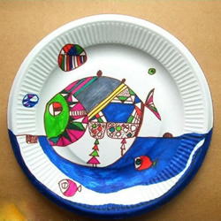 一次性蛋糕托盘当画布 diy别致小手工艺品