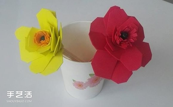 海绵纸花朵制作图解 用海绵纸折花的教程_手艺