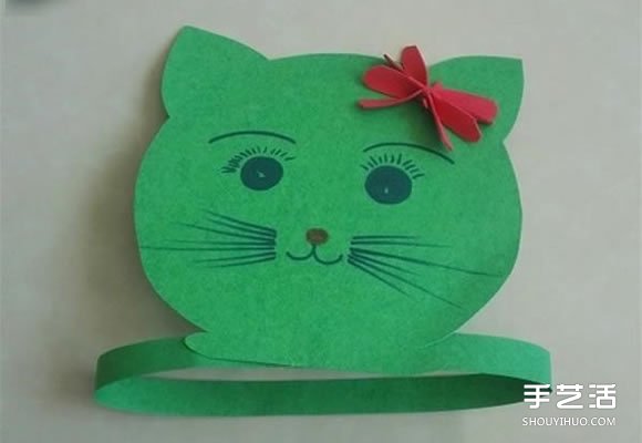 幼儿园小猫头饰图片 简单卡纸小猫帽子的做法 -  www.shouyihuo.com