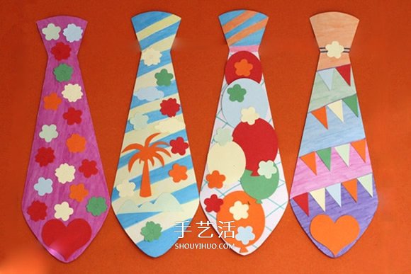 幼儿领带玩具制作教程 简单卡纸手工制作领带