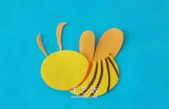 海绵纸剪贴手工 简单做一只可爱的小蜜蜂 - www.shouyihuo.com