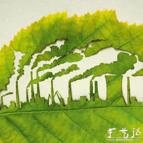树叶上的精巧雕刻 -  www.shouyihuo.com