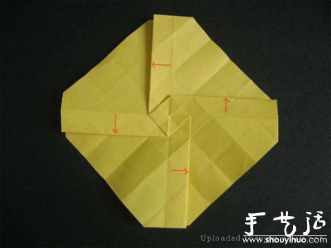 玫瑰折纸方法教程 -  www.shouyihuo.com