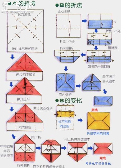 秘密信封折纸方法 -  www.shouyihuo.com