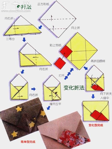 简单的信封折纸方法 -  www.shouyihuo.com