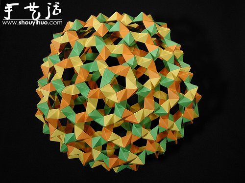 复杂几何立体折纸作品欣赏 -  www.shouyihuo.com