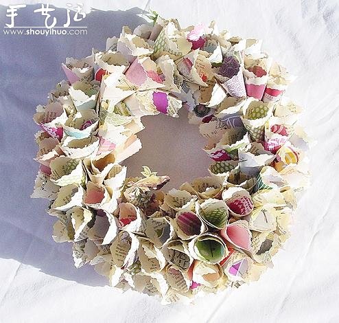 折纸花环作品欣赏 -  www.shouyihuo.com