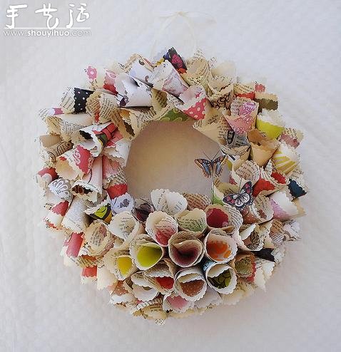 折纸花环作品欣赏 -  www.shouyihuo.com