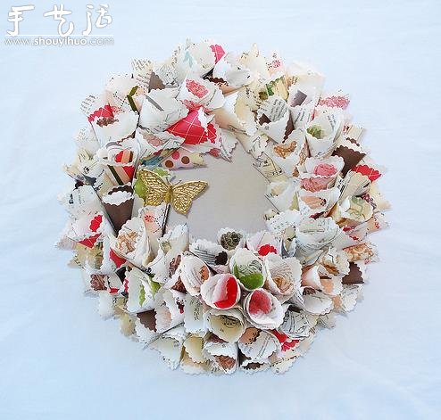 折纸花环作品欣赏 -  www.shouyihuo.com