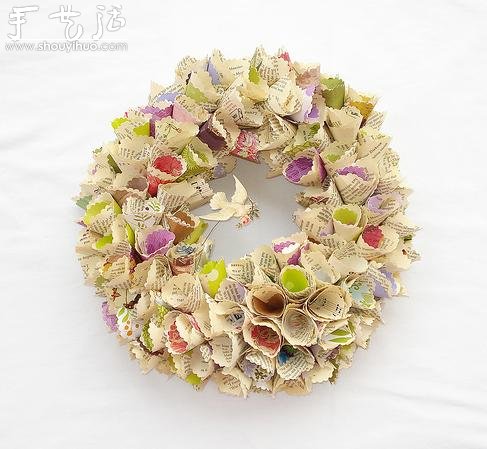 折纸花环作品欣赏 -  www.shouyihuo.com