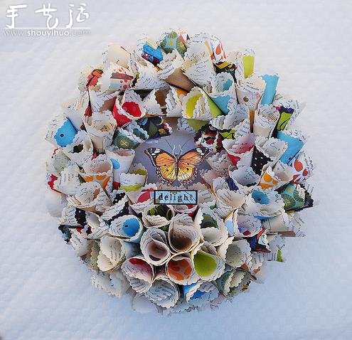 折纸花环作品欣赏 -  www.shouyihuo.com