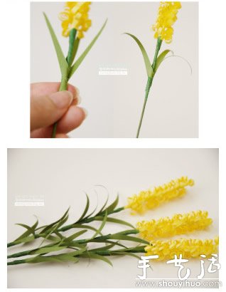 彩色卡纸制作漂亮花束的纸艺教程 -  www.shouyihuo.com