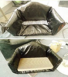 废旧纸箱手工DIY宠物沙发的教程 -  www.shouyihuo.com