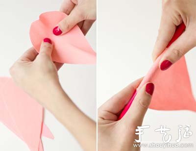 剪纸制作超逼真玫瑰花的教程 -  www.shouyihuo.com
