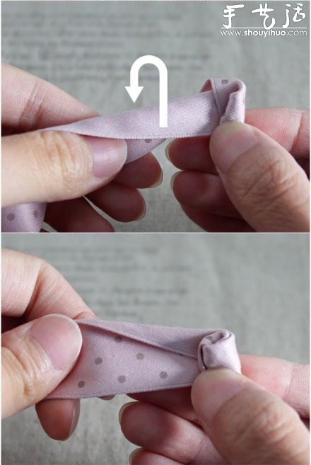 发饰手工DIY教程：玫瑰花发圈 -  www.shouyihuo.com