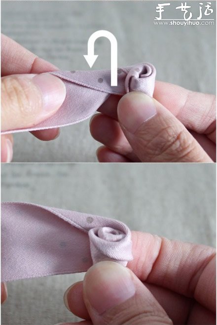 发饰手工DIY教程：玫瑰花发圈 -  www.shouyihuo.com