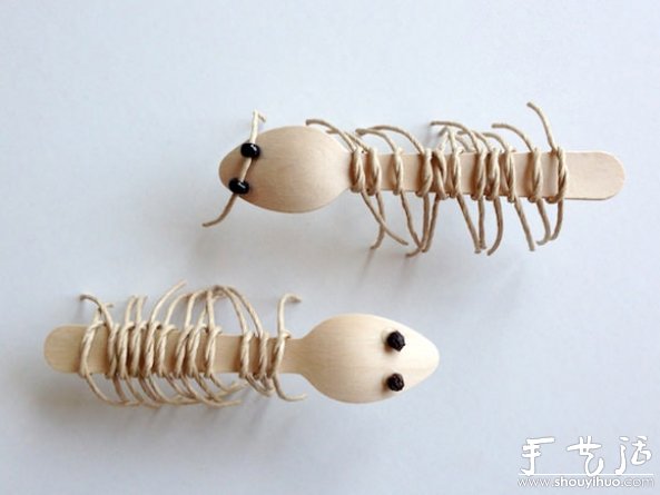 一次性勺子废物利用DIY昆虫玩具 -  www.shouyihuo.com