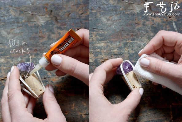 DIY红酒紫水晶效果瓶塞的教程 -  www.shouyihuo.com
