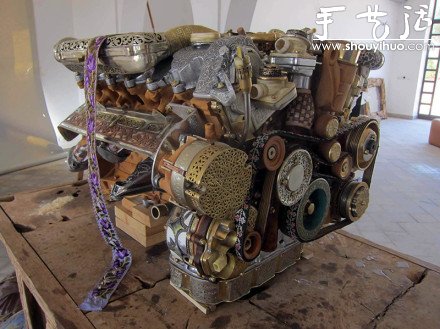 动物骨骼等奇怪材料DIY的“发动机” -  www.shouyihuo.com