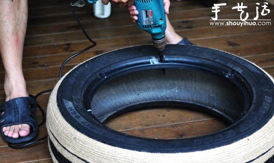 废物利用：旧轮胎DIY个性沙发 -  www.shouyihuo.com
