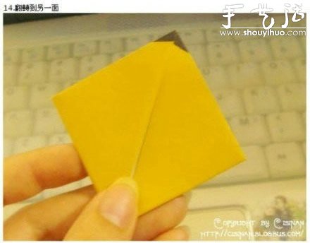 手工折纸可爱皮卡丘的教程 -  www.shouyihuo.com