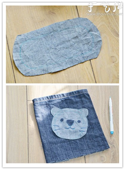 旧牛仔裤手工DIY“小狮子背包” -  www.shouyihuo.com
