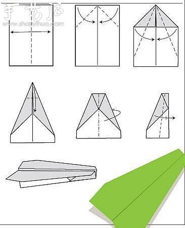 折纸飞机的方法大全 纸飞机的折纸方法 -  www.shouyihuo.com