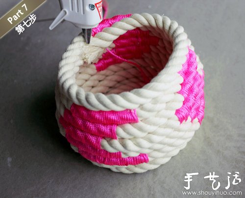 创意手工：编织绳手工DIY小清新花瓶 -  www.shouyihuo.com