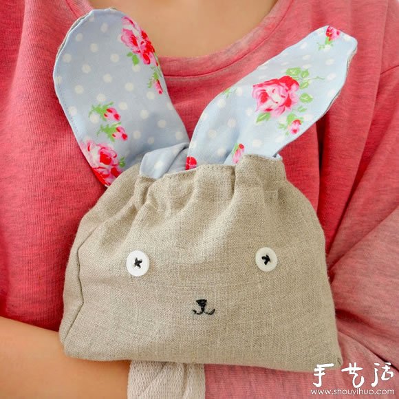 DIY萌系小兔布袋制作教程 -  www.shouyihuo.com