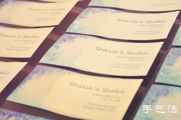 绚烂染色名片手工制作 -  www.shouyihuo.com