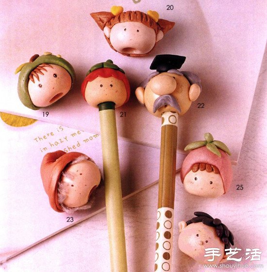 粘土DIY卡哇伊笔帽教程 -  www.shouyihuo.com