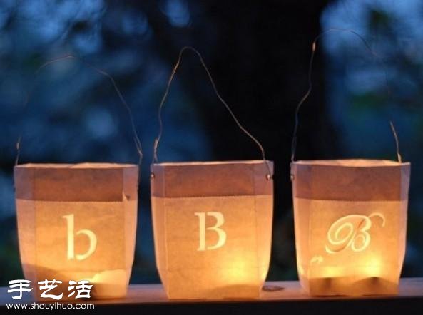 纸袋+蜡烛 手工制作浪漫悬挂小烛台 -  www.shouyihuo.com