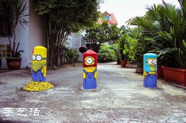街头石墩涂鸦辛普森一家 -  www.shouyihuo.com