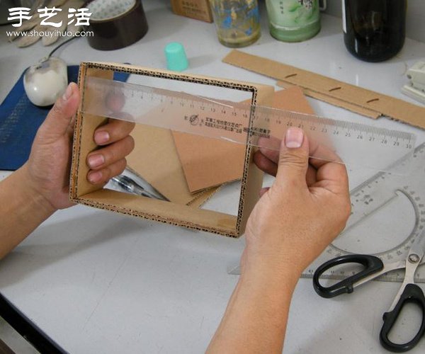 硬纸板废物利用DIY精致收纳柜 -  www.shouyihuo.com