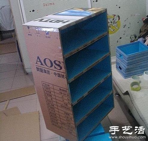 废旧纸箱废物利用制作鞋架的方法 -  www.shouyihuo.com