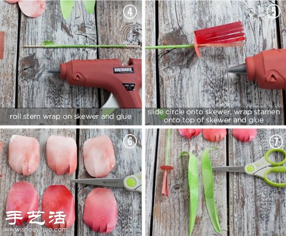 纸花郁金香盆栽手工制作 -  www.shouyihuo.com