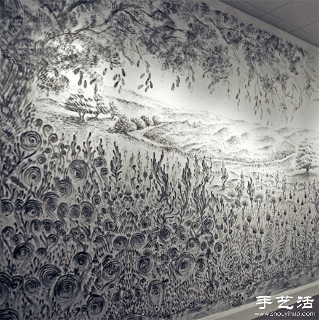 手指绘出精妙绝伦的壁画 -  www.shouyihuo.com