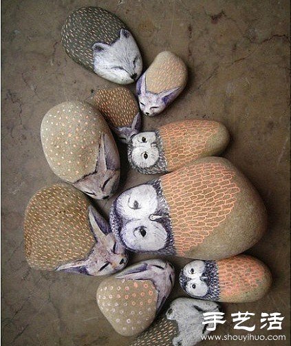 清新淡雅的手工石绘 -  www.shouyihuo.com