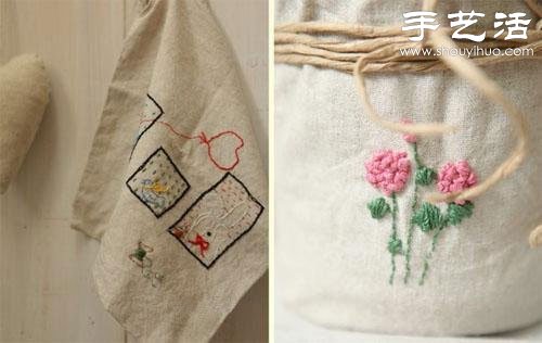 棉麻布刺绣DIY清新居家小物件 -  www.shouyihuo.com