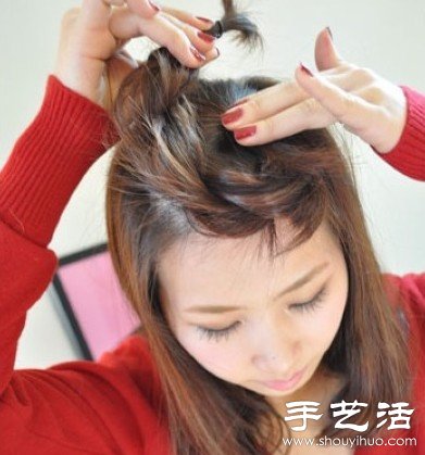 简单易学的刘海编发扎发教程 -  www.shouyihuo.com