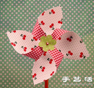 漂亮精致的纸质风车手工艺术品 -  www.shouyihuo.com