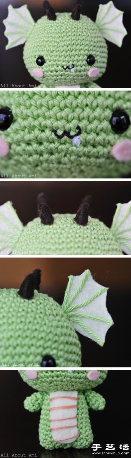 钩针手工制作超萌龙宝宝玩偶 -  www.shouyihuo.com