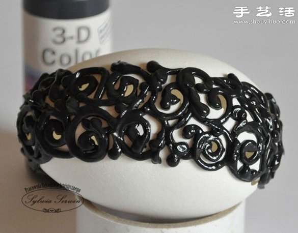 带镂空精美蛋雕手工艺品制作方法教程 -  www.shouyihuo.com