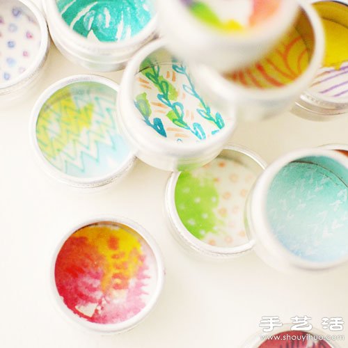 铁盒创意改造 DIY梦幻般水彩图案 -  www.shouyihuo.com