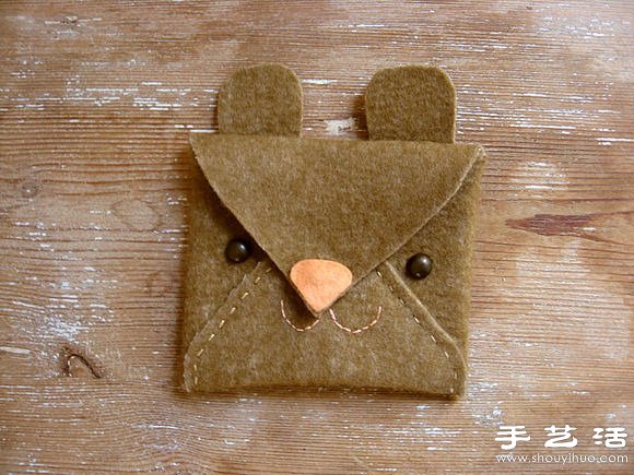 不织布教程：手工制作可爱动物卡包 -  www.shouyihuo.com