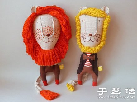 可爱的手工布艺狮子玩偶 -  www.shouyihuo.com