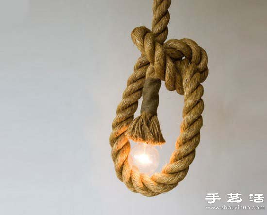 创意DIY复古麻绳吊灯 -  www.shouyihuo.com